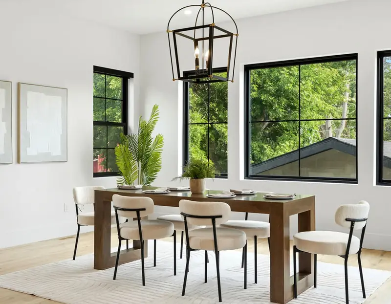 Staged dining room